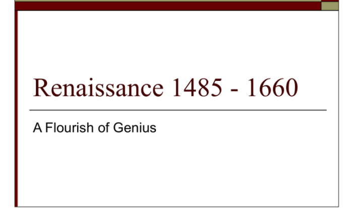 The renaissance 1485 to 1660 unit test closed book