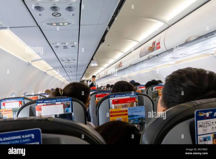 Breathing aid demonstrated by a flight attendant