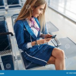 Breathing aid demonstrated by a flight attendant